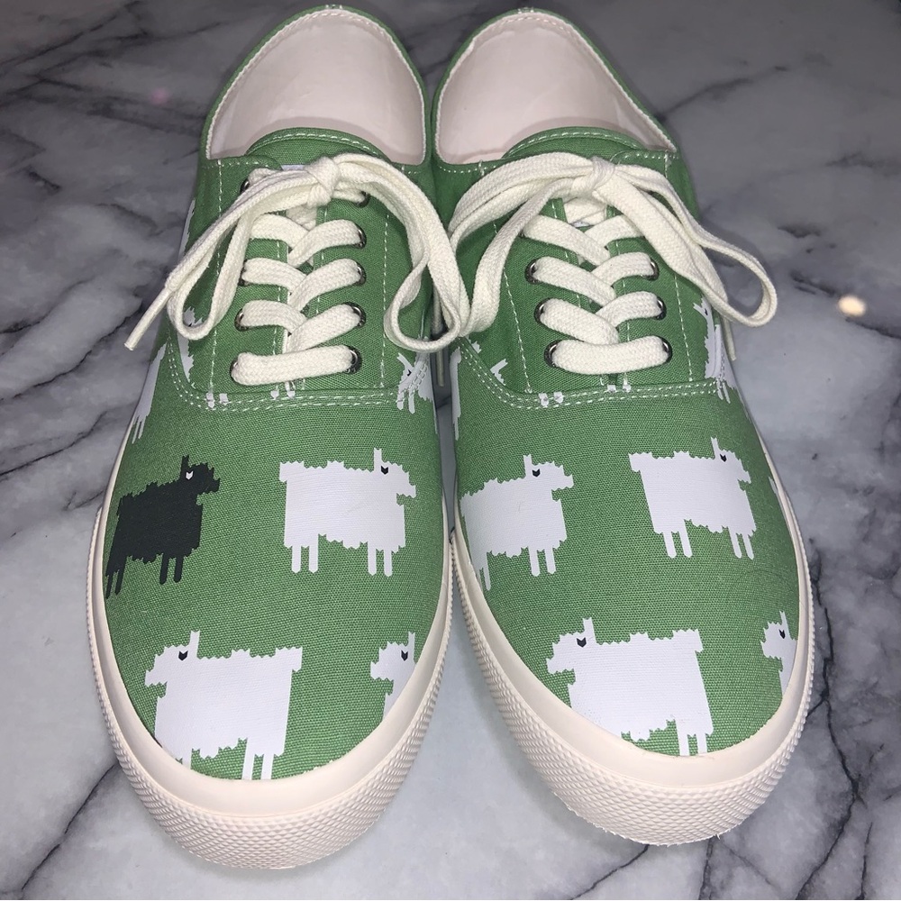 Sperry x Warm & Wonderful Men's 12 Green Black White Sheep Shoes New
